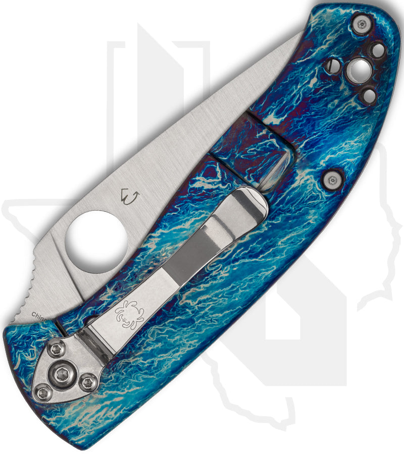 Spyderco Tenacious C122TIBLD2P - Blue Disarray Titanium