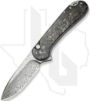 CIVIVI Button Lock Elementum II C18062P-10 - Shredded Carbon Fiber, Gold Shred, Damascus