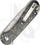 CIVIVI Button Lock Elementum II C18062P-10 - Shredded Carbon Fiber, Gold Shred, Damascus