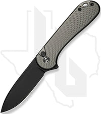 CIVIVI Button Lock Elementum II C18062PD-1 - Gray Diamond Pattern Aluminum