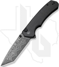 CIVIVI Button Lock Brazen C19059C-DS1 - Carbon Fiber, Damascus