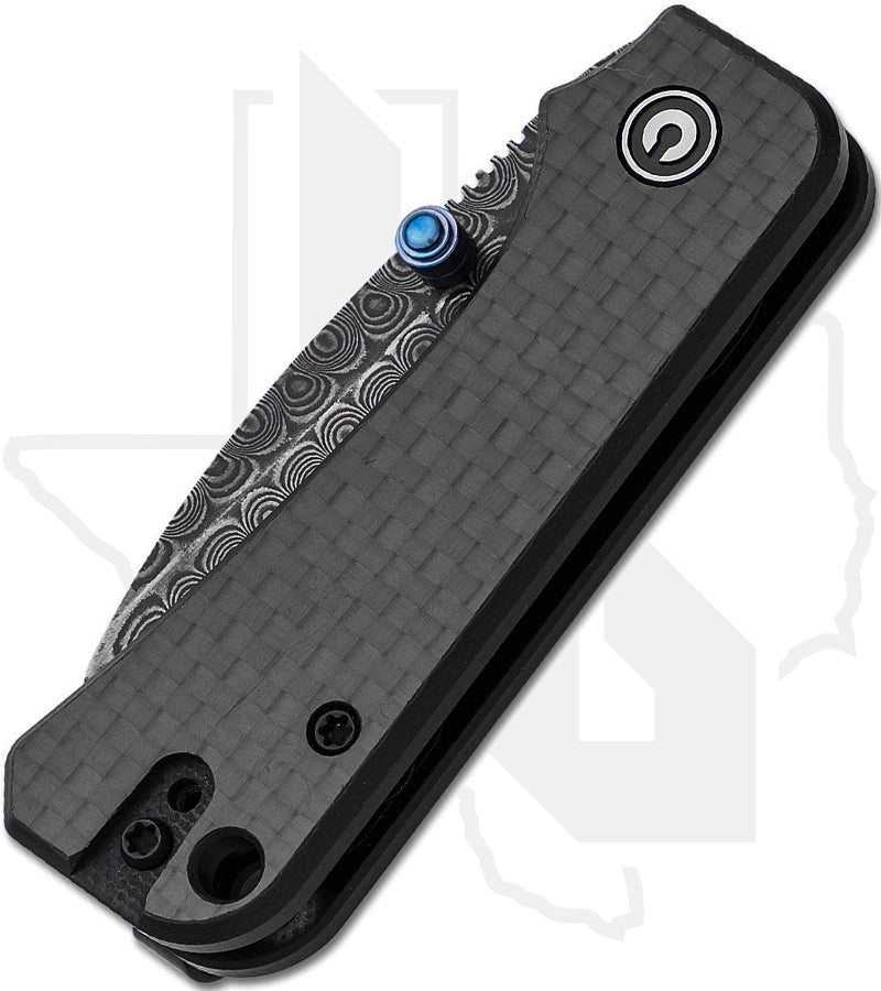 CIVIVI Baby Banter C19068S-DS1 - Twill Carbon Fiber Overlay, Black G-10, Damascus