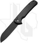 CIVIVI Chevalier II Button Lock C20022B-1 - Black Aluminum, Black Stonewashed