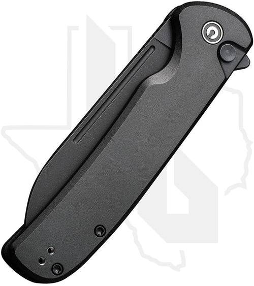 CIVIVI Chevalier II Button Lock C20022B-1 - Black Aluminum, Black Stonewashed