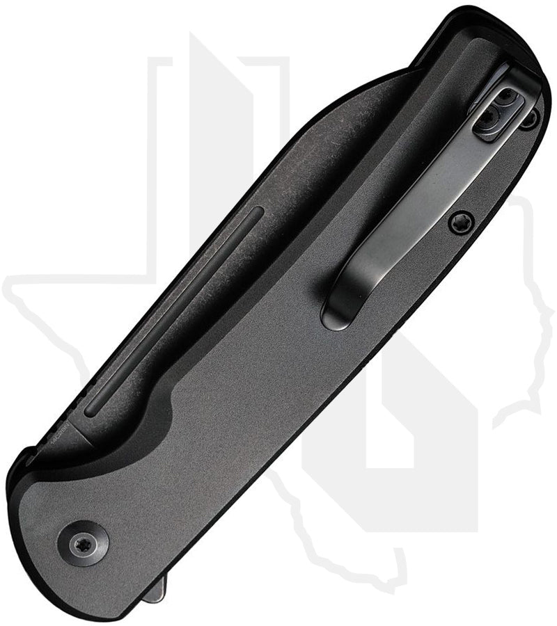 CIVIVI Chevalier II Button Lock C20022B-1 - Black Aluminum, Black Stonewashed