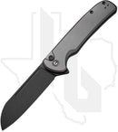 CIVIVI Chevalier II Button Lock C20022B-3 - Gray Aluminum, Black Stonewashed