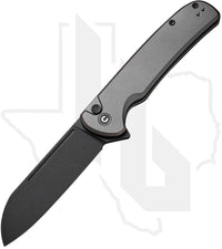 CIVIVI Chevalier II Button Lock C20022B-3 - Gray Aluminum, Black Stonewashed