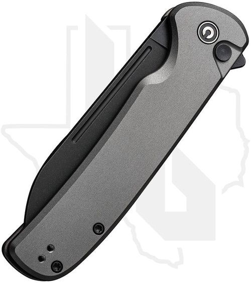 CIVIVI Chevalier II Button Lock C20022B-3 - Gray Aluminum, Black Stonewashed