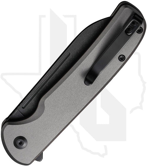 CIVIVI Chevalier II Button Lock C20022B-3 - Gray Aluminum, Black Stonewashed