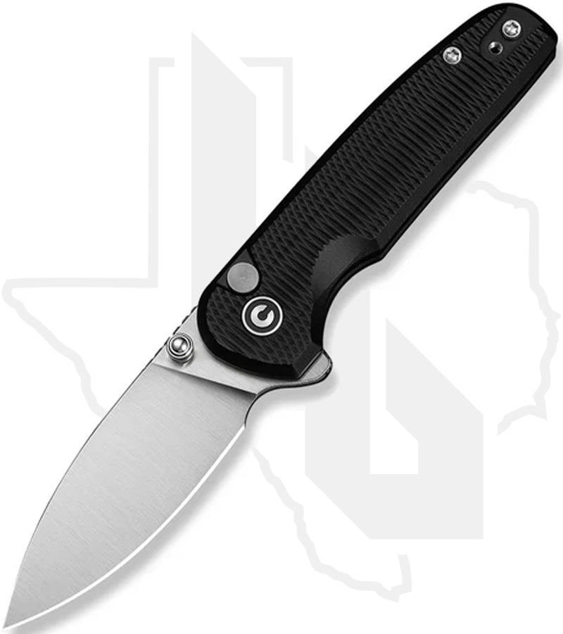 CIVIVI Mini Shakan C20052F-1 - Ripple Patterned Black Aluminium, Stonewashed