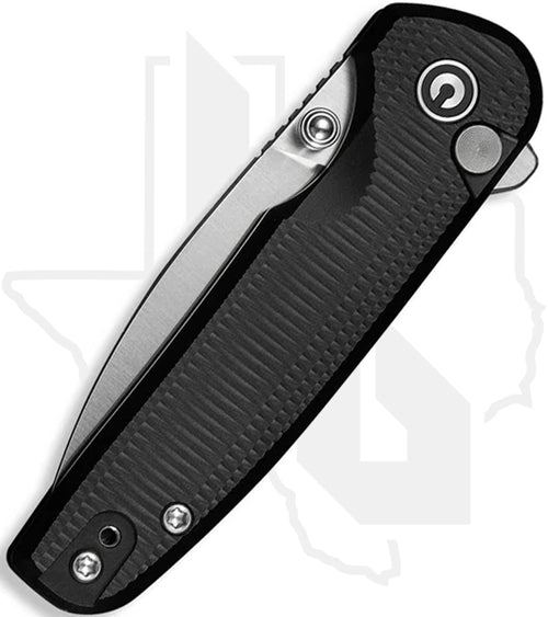 CIVIVI Mini Shakan C20052F-1 - Ripple Patterned Black Aluminium, Stonewashed