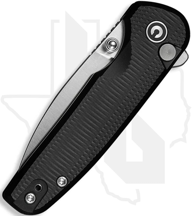 CIVIVI Mini Shakan C20052F-1 - Ripple Patterned Black Aluminium, Stonewashed