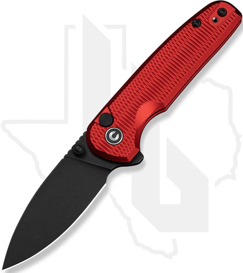 CIVIVI Mini Shakan C20052F-2 - Ripple Patterned Red Aluminium, Black Stonewashed