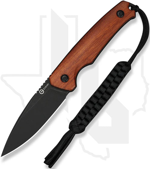 CIVIVI Altus Fixed Blade C20076B-3 - Guibourtia Wood, Black Stonewashed