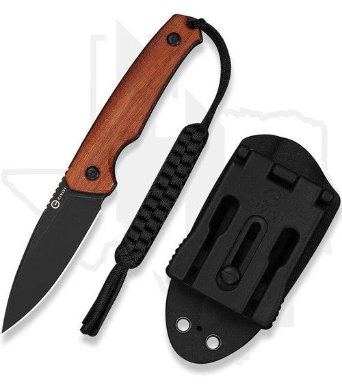 CIVIVI Altus Fixed Blade C20076B-3 - Guibourtia Wood, Black Stonewashed