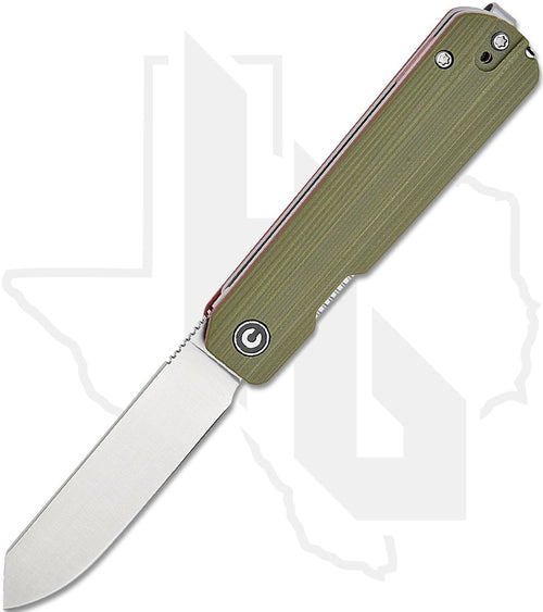 CIVIVI Sendy C21004A-1 - Green Canvas Micarta, Stonewashed