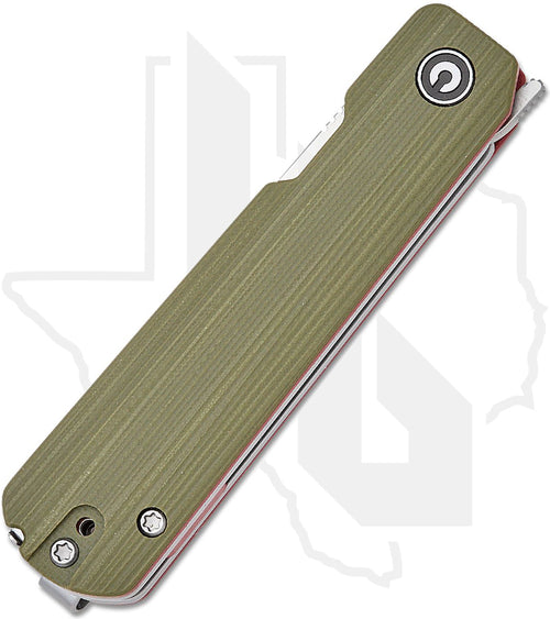 CIVIVI Sendy C21004A-1 - Green Canvas Micarta, Stonewashed