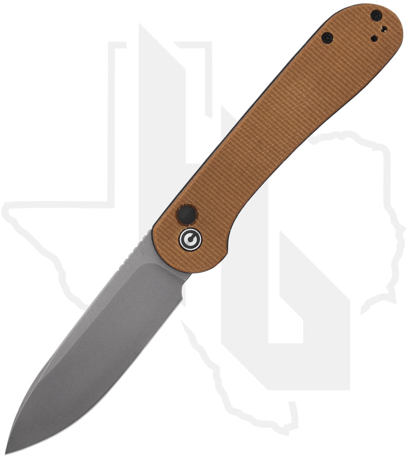 CIVIVI Button Lock Elementum C2103D - Brown, Micarta