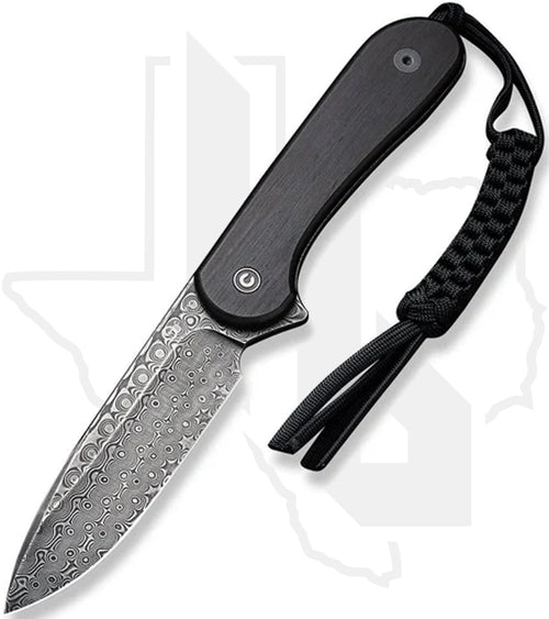 CIVIVI Fixed Blade Elementum C2105-DS1 - Ebony Wood, Damascus