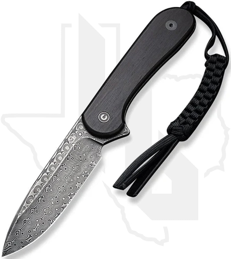 CIVIVI Fixed Blade Elementum C2105-DS1 - Ebony Wood, Damascus