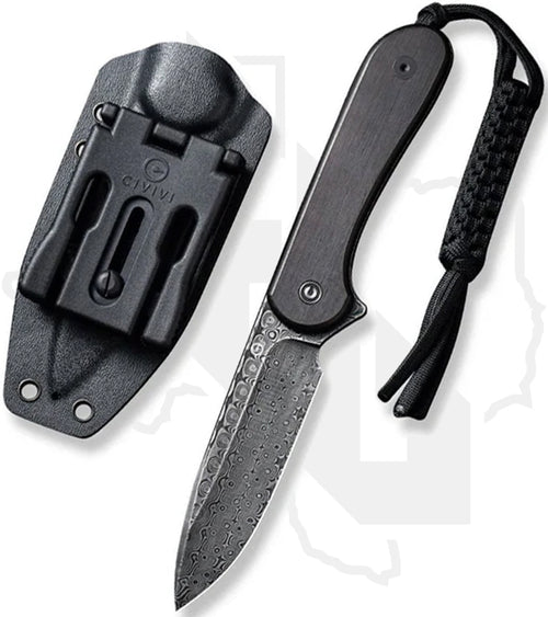 CIVIVI Fixed Blade Elementum C2105-DS1 - Ebony Wood, Damascus