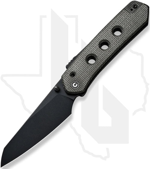 CIVIVI Vision FG C22036-3 - Green Burlap Micarta, Black