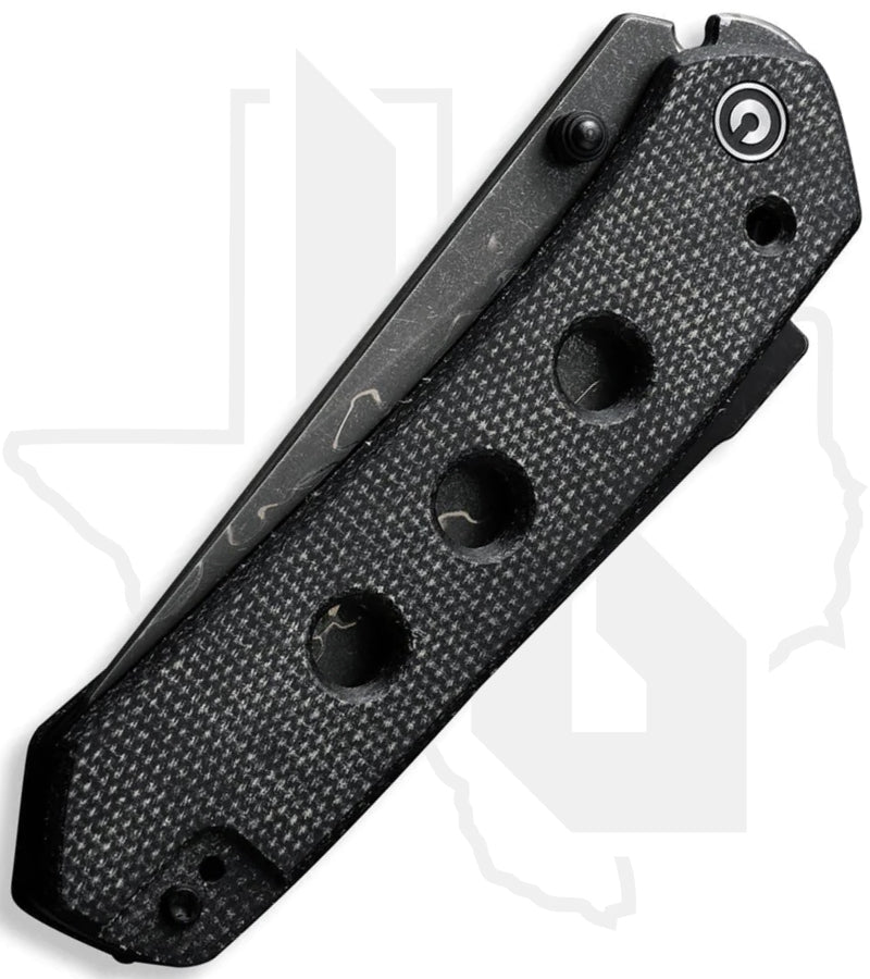 CIVIVI Vision FG C22036-DS2 - Black, Canvas Micarta, Damascus