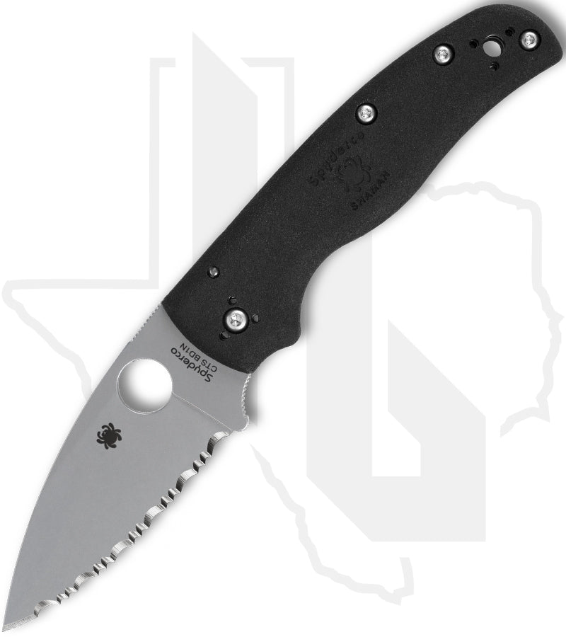 Spyderco Shaman Lightweight C229SBK - Black FRN, SpyderEdge