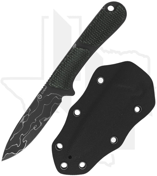 CIVIVI Mini Elementum Fixed Blade C23010-DS1 - Dark Green Micarta, Damascus