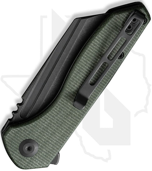 CIVIVI ExOne C23036-3 - Green, Canvas Micarta, Black Stonewash
