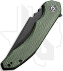 CIVIVI Bluetick C23050-3 - Green Canvas Micarta, Black Stonewashed
