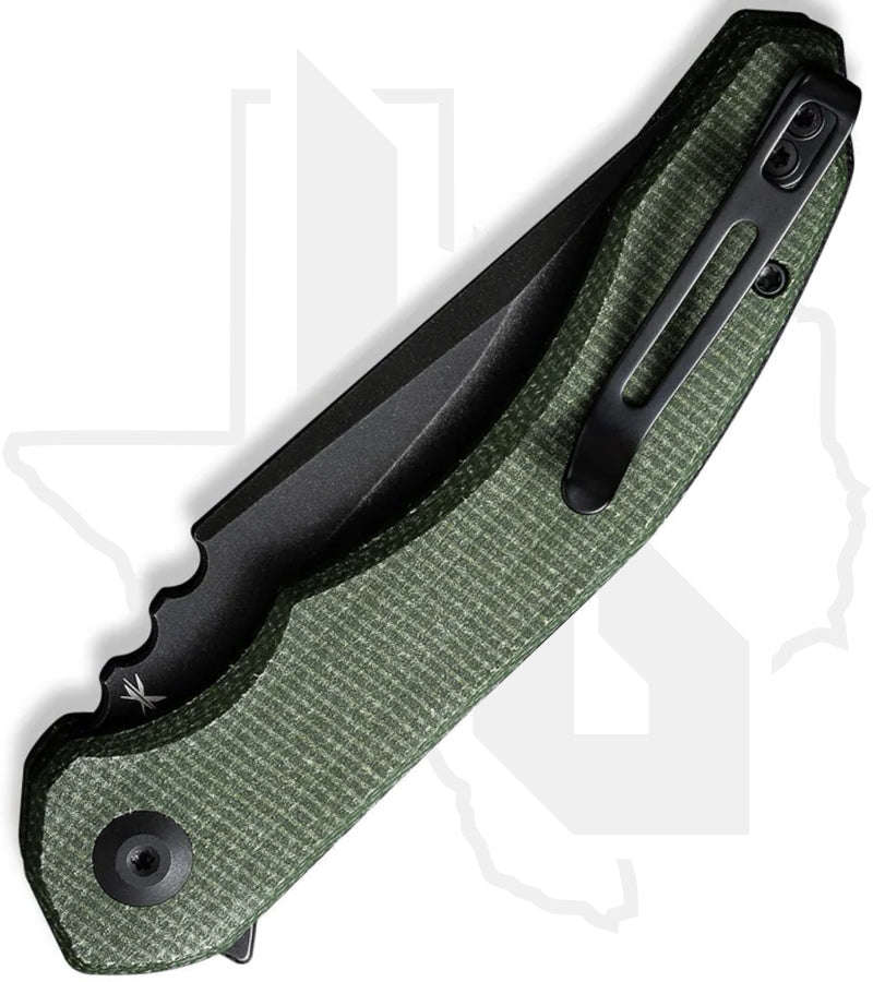 CIVIVI Bluetick C23050-3 - Green Canvas Micarta, Black Stonewashed