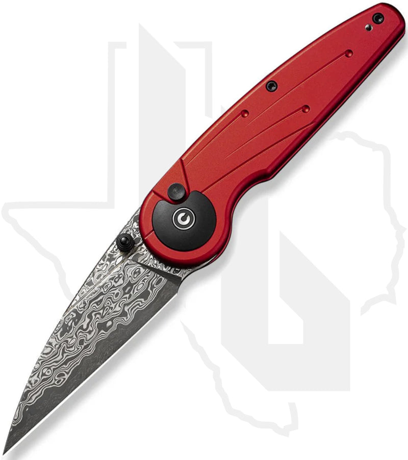 CIVIVI Starflare C23052-DS1 - Red Aluminum, Damascus