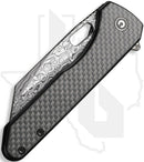 CIVIVI Nugz C23060-DS1 - Black G-10, Twill Caron Fiber, Damascus