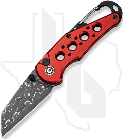 CIVIVI Pragma C23062B-DS1 - Red Aluminum, Damascus