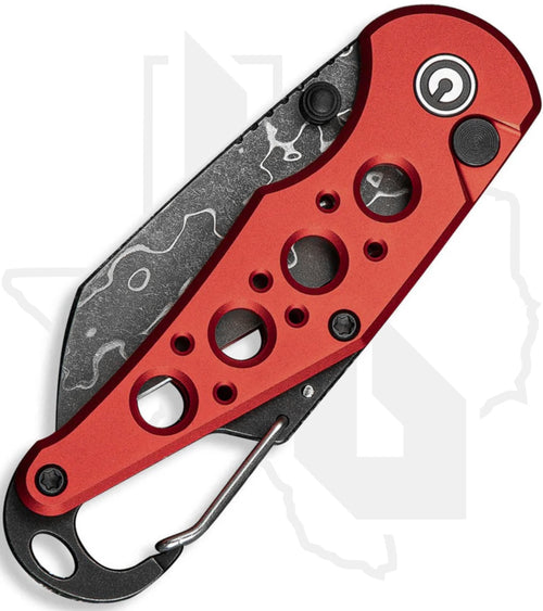 CIVIVI Pragma C23062B-DS1 - Red Aluminum, Damascus