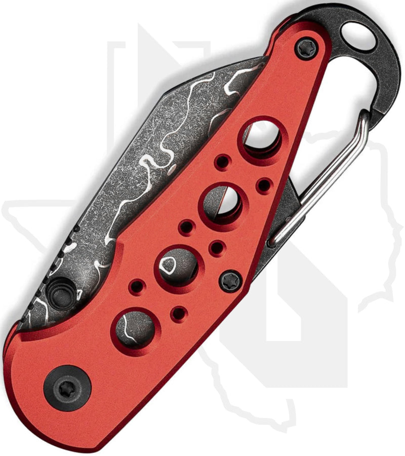 CIVIVI Pragma C23062B-DS1 - Red Aluminum, Damascus