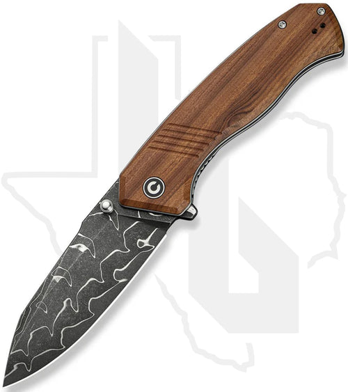 CIVIVI Placoid C23079-DS1 - Guibourtia Wood Handle, Damascus Blade