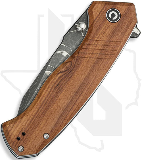 CIVIVI Placoid C23079-DS1 - Guibourtia Wood Handle, Damascus Blade