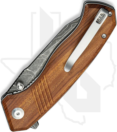 CIVIVI Placoid C23079-DS1 - Guibourtia Wood Handle, Damascus Blade