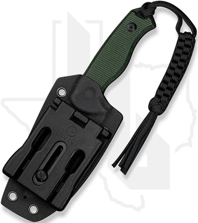 CIVIVI Timberbark C23094-3 - Green Canvas Micarta, Black Stonewashed