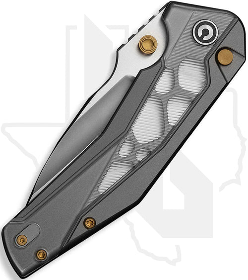 CIVIVI Wellmax C24008C-1 - Gray Aluminum, Clear Lexan Inlay, Satin