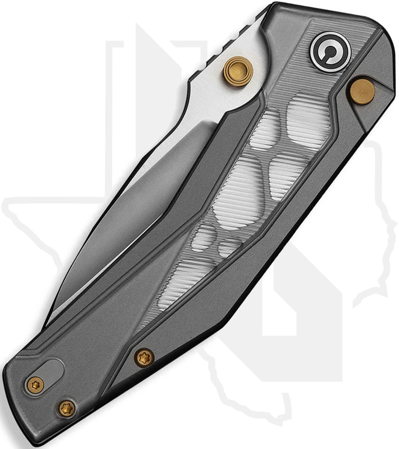 CIVIVI Wellmax C24008C-1 - Gray Aluminum, Clear Lexan Inlay, Satin