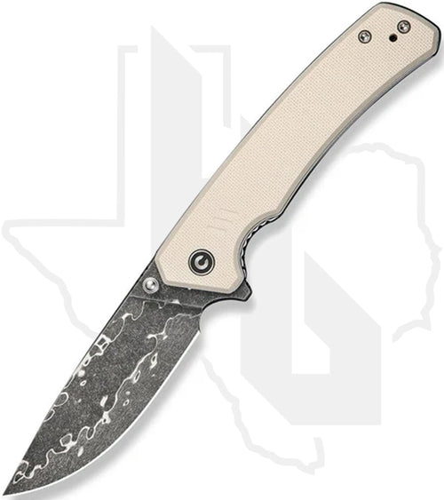 CIVIVI Merit C24012-DS1 - Ivory G-10, Damascus