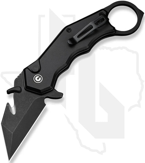 CIVIVI Amaroq C24018-2 - Black Aluminum, Black Stonewash