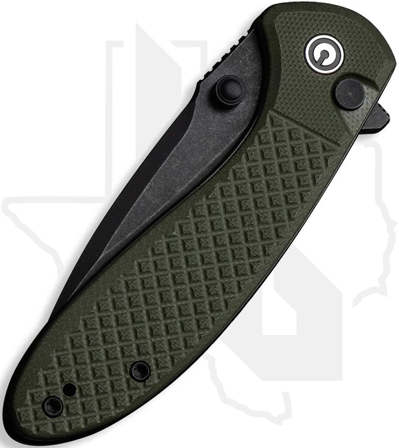 CIVIVI Faeger C24031-2 - Milled OD Green G-10, Black Stonewashed