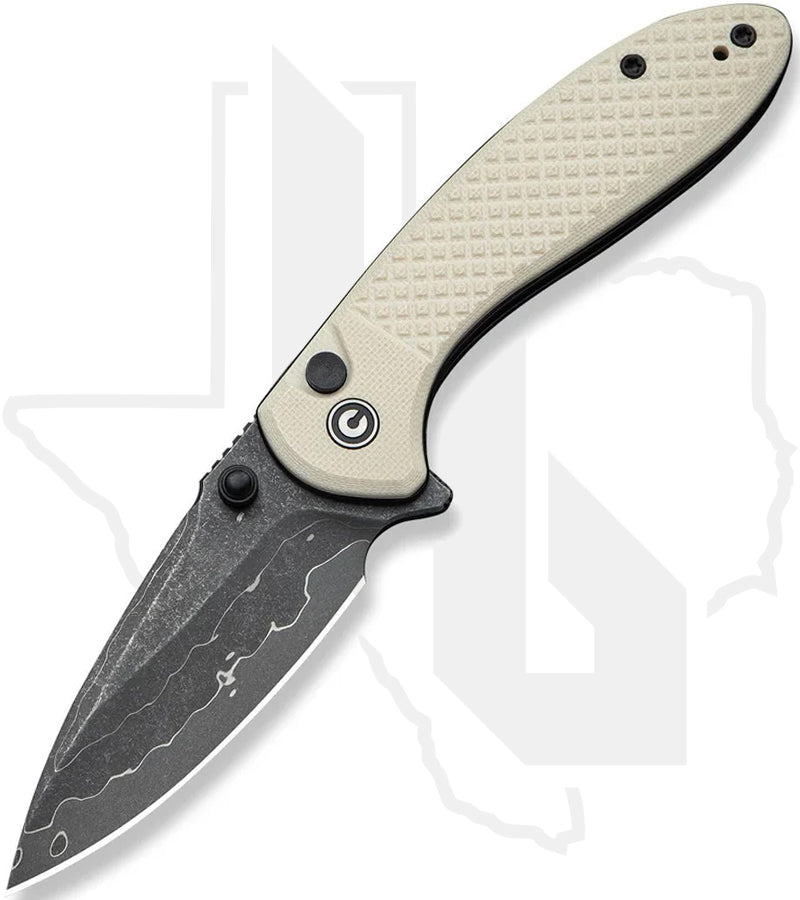 CIVIVI Faeger C24031-DS1 - Milled Ivory G-10, Damascus