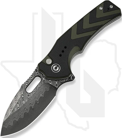 CIVIVI Vexron C24066-DS1 - Black/Green G-10, Damascus