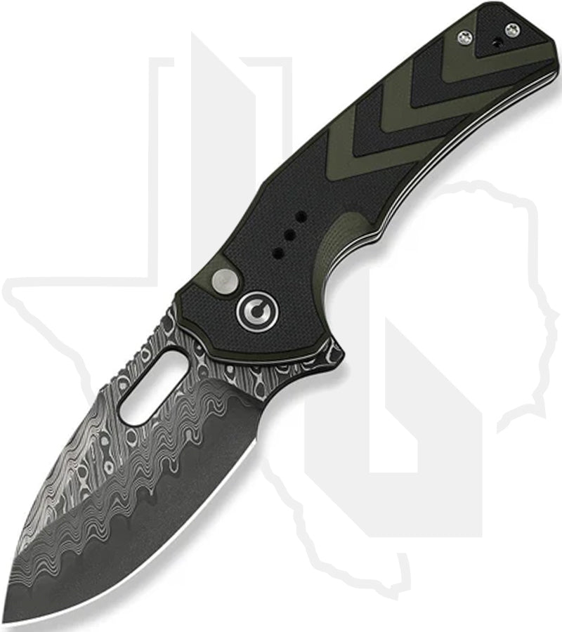 CIVIVI Vexron C24066-DS1 - Black/Green G-10, Damascus