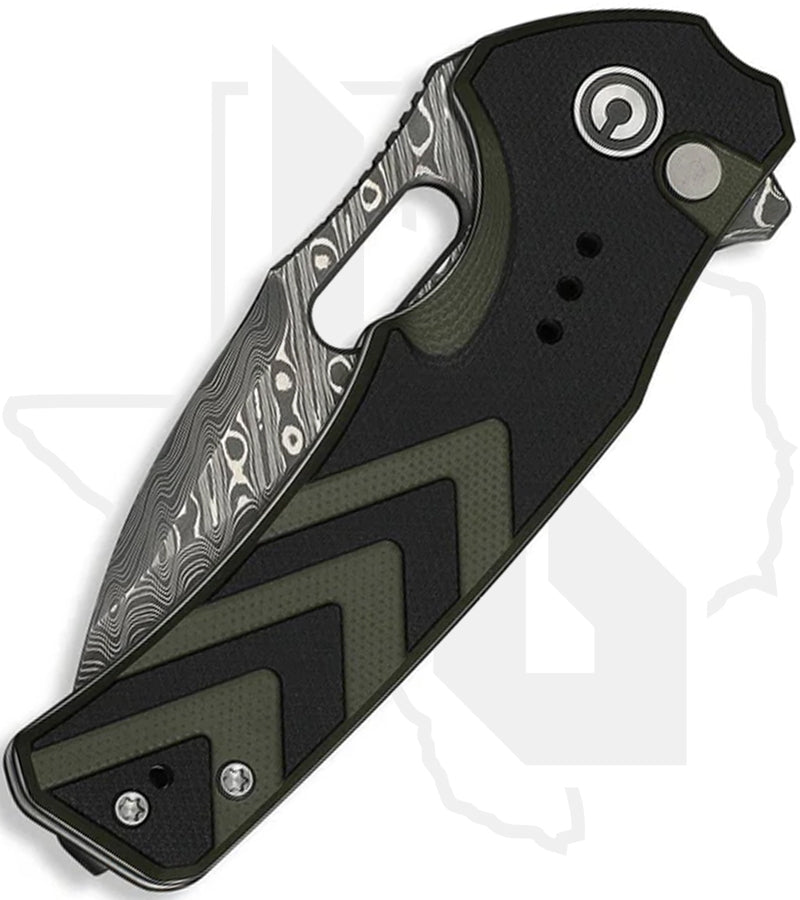 CIVIVI Vexron C24066-DS1 - Black/Green G-10, Damascus